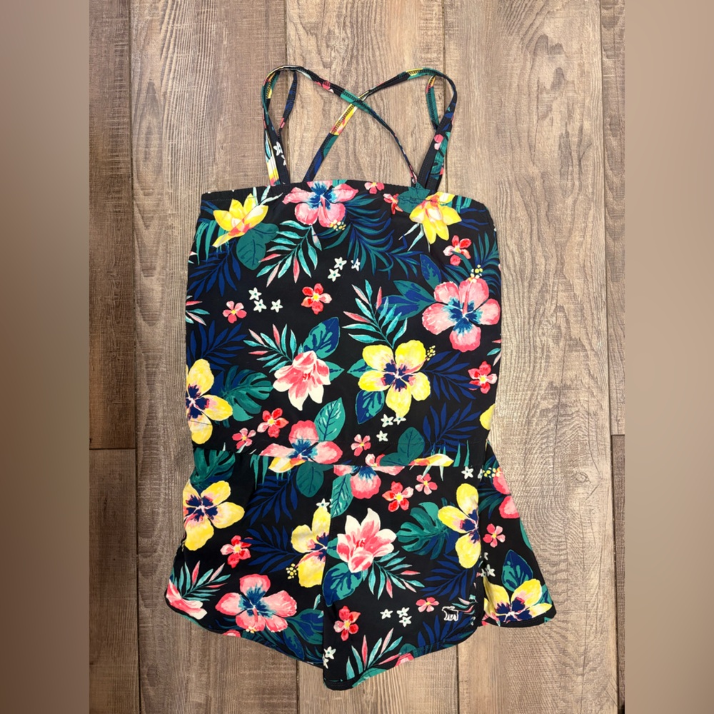 Abercrombie & Fitch Kids Floral One Piece - Black, Yellow, Pink
